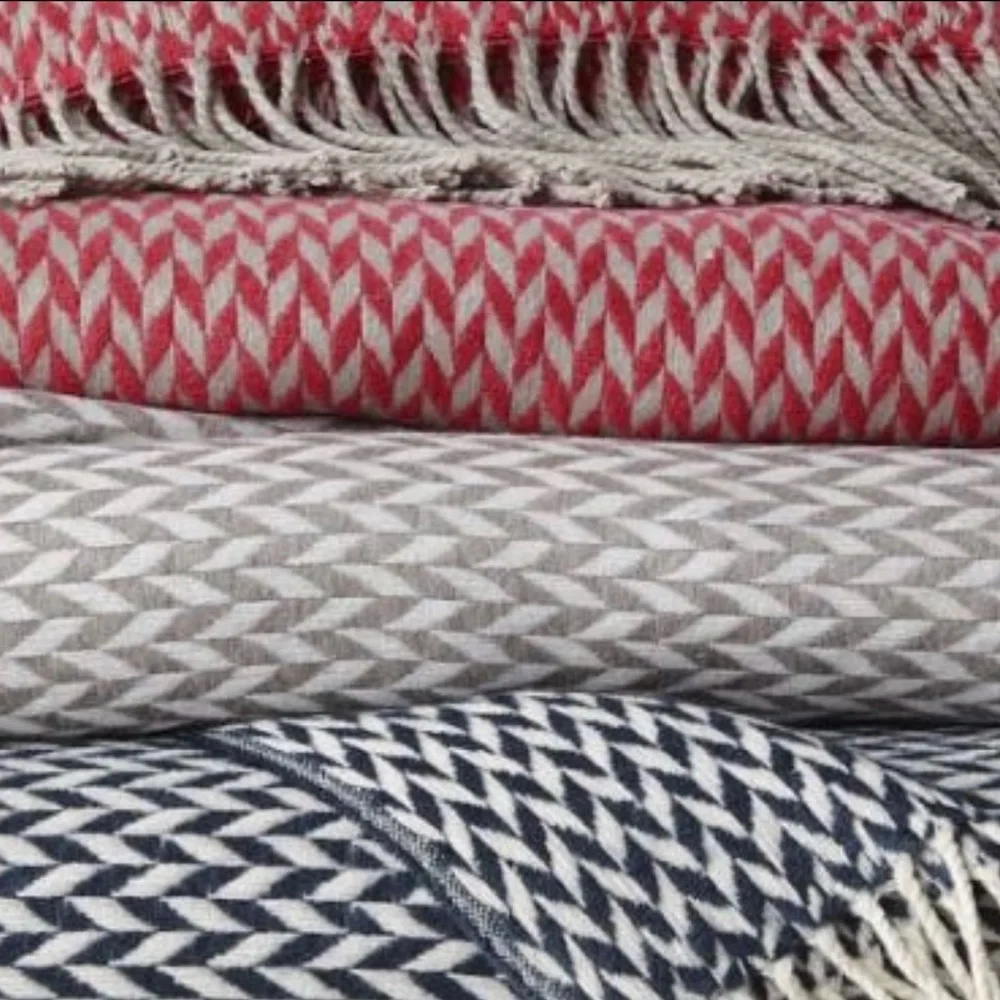 NWT West Elm PINK Arrow Jacquard Throw